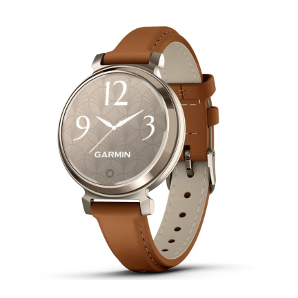Garmin Lily 2 Active 38 mm Cream Gold / Tan Leather Band (010-02839-60)