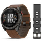 Garmin Fenix 8 Pro - 51 mm, AMOLED Sapphire, Carbon grey DLC titanium with Chestnut leather band (010-03199-40)